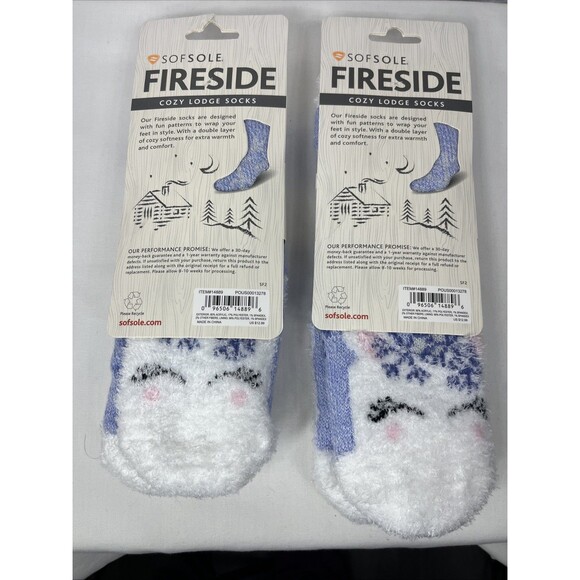 2 Sofsole FIRESIDE Cozy Lodge Socks Unicorn Purple White Youth Size 10-4 NEW - Picture 5 of 7